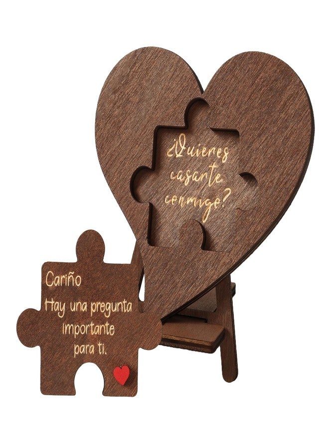 Dvehdbay Will You Marry Me Puzzle - Will You Marry Me Sign, Wedding Proposal Ideas Surprise Engagement Proposal Wooden Sign (Quieres Ser Mi Novia Puzzle) - Image 1
